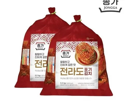 강력추천  종가 중부식 포기김치 11kg (5.5kg X 2 베스트상품